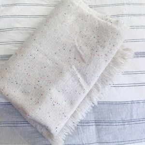 Shiraleah confetti pattern cream blanket scarf fringe warm wrap cozy winter